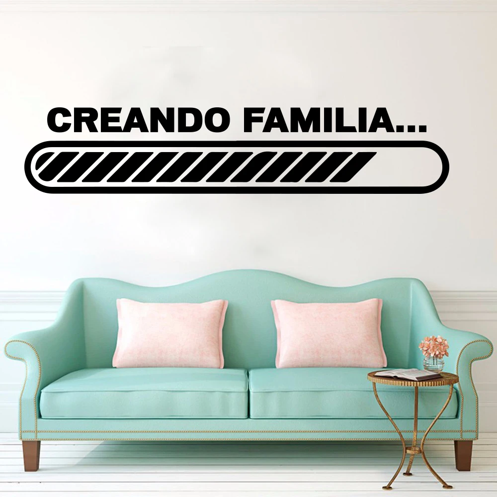 Spanish Creating Family Game Loading Wall Sticker Kitchen Bedroom Creando familia Love Quote Decal Vinyl | Дом и сад