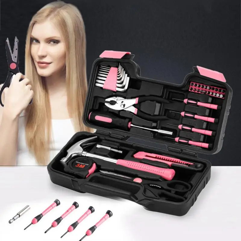 Розовый 39 шт сделай сам для дома Домашняя Толстая набор ручных инструментов