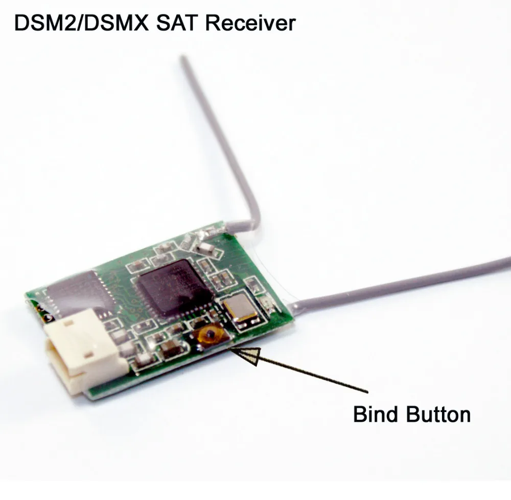 Receptor de satélite compatível com dsm2/dsmx, rádio, transmissor de helicóptero rc e micro quadricóptero fpv