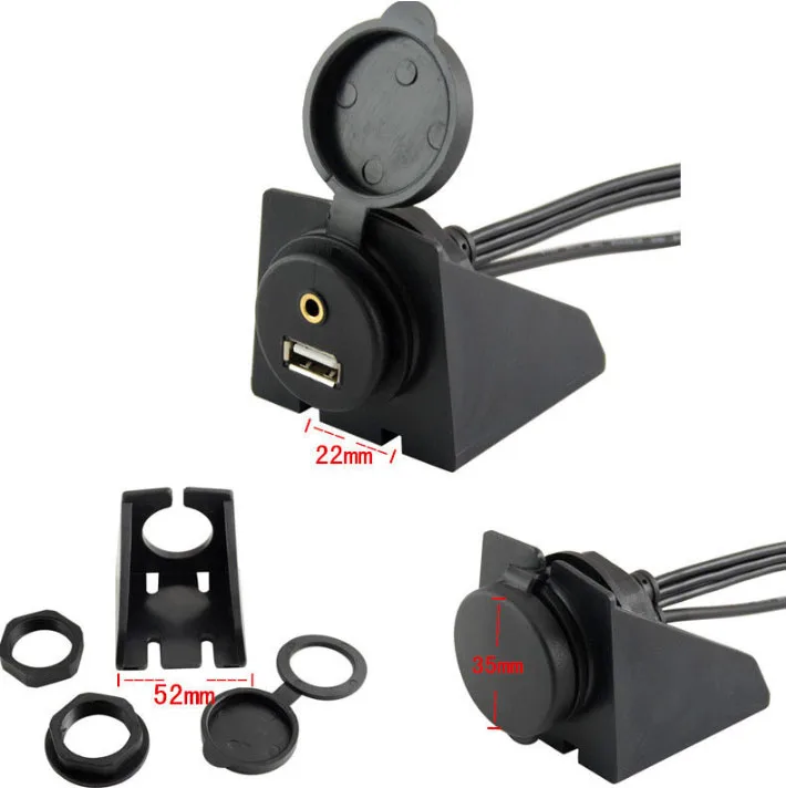 Удлинительный кабель для приборной панели с разъемами USB и 3 5 мм на 3RCA AUX монтажным