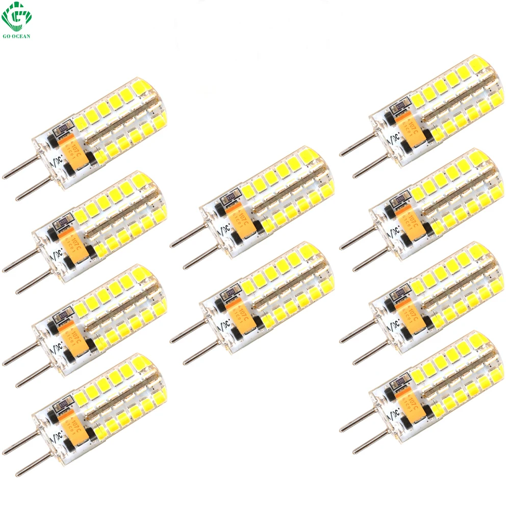 gy6.35 привел колба 12в AC / DC 4W 9W силикон лодку огня 48 SMD 2835 замены галогенных ламп 72