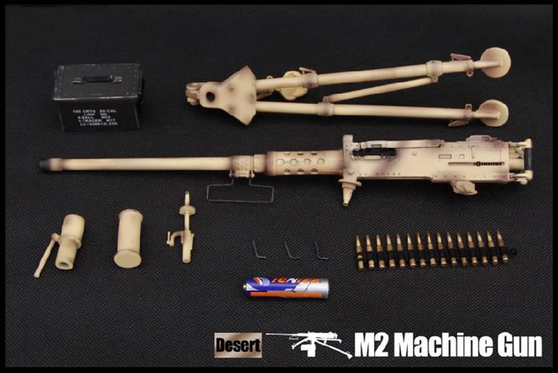 1/6 фигурка солдата сцены аксессуары M2 Браунинг пулемет модель ZY8031 черный/пустыня