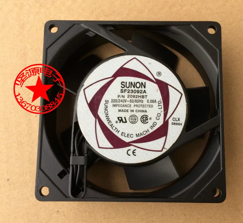 Вентилятор охлаждения сервера SUNON SF23092A AC 220 В 0.06A 90x90x25 мм|sunon sf23092a|sunon 220v |
