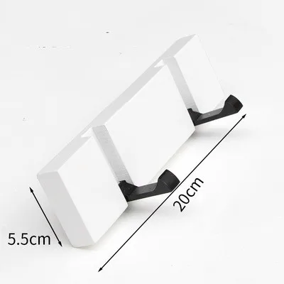 white 2 hooks Бамбуковая настенная вешалка, складной крючок за дверью, сверхпрочные Крючки для пальто и шляп, декоративные крючки для хранения дома - Цвет: white 2 hooks