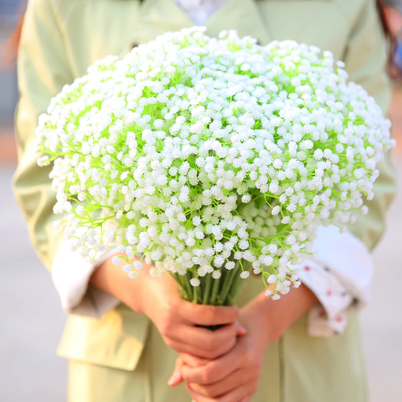 Erxiaobao поддельные семена растений(Гипсофила) Искусственные цветы babysbreat Gypsophila сушеные пластиковые цветы Крытый Свадебный дом украшение