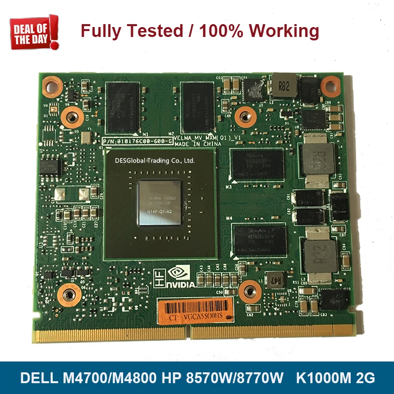 K1000M K1000 видеографические карты 2 Гб для ноутбука hp 8570W 8770W Dell M4700 M4800 N14P-Q1-A2 CN-0KKVMC 0KKVMC полностью протестирована