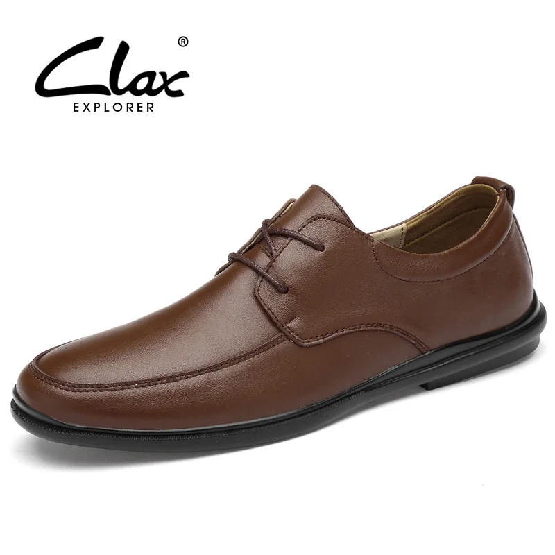 CLAX Mens Derby shoes Leather 2019 Spring Autumn Man's shoe Leisure Footwear Male Walking Shoe Big Size | Обувь