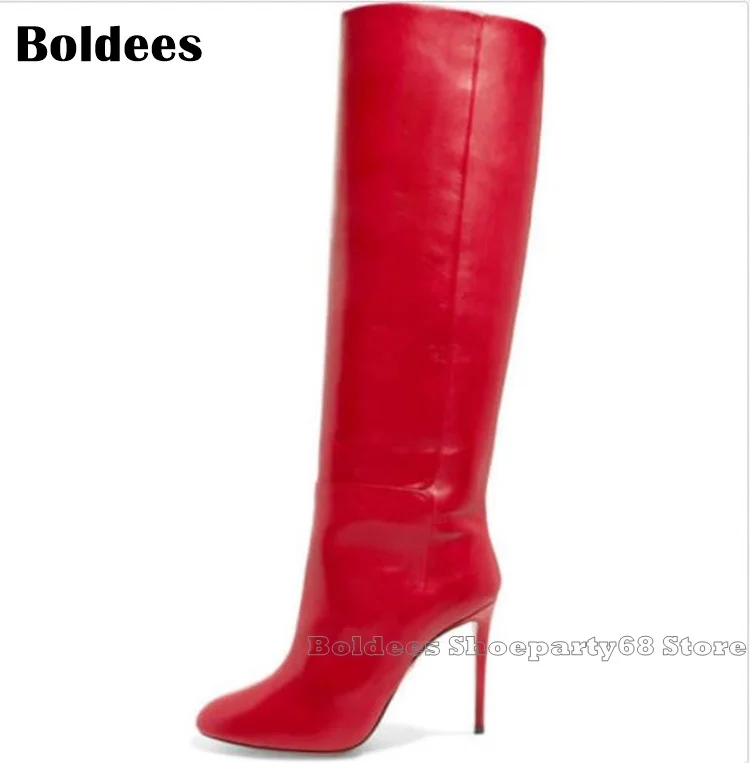 Модная обувь Botines Mujer комплект однотонной одежды красного цвета кожи показать