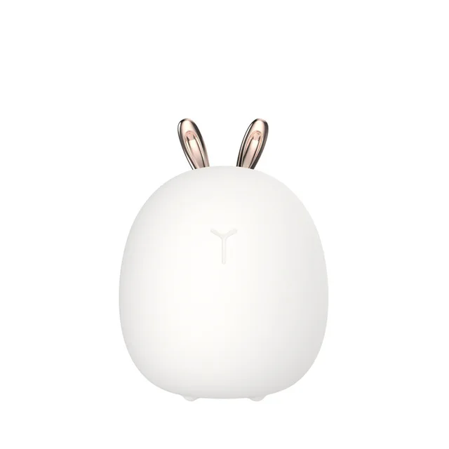 Rabbit Светодиодный ночник мягкий силиконовый USB Charing Animal мультфильм лампы с регулируемой яркостью подарок для детей спальня гостиная атмосферный свет - Испускаемый цвет: Rabbit