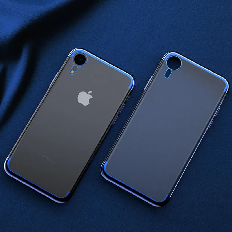 

100x iCasibe soft TPU case for iPhone X Xr Xs Max thin transparent plating shining case for iPhone Xs 8 7 6s Plus silicon cover