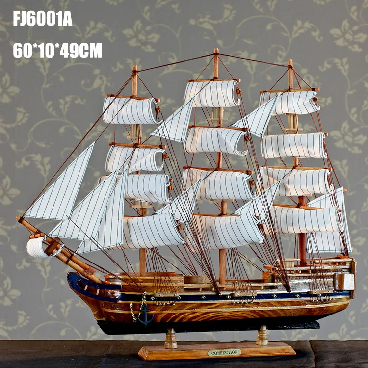 60 см Деревянный Парусный корабль большие поделки ручной работы