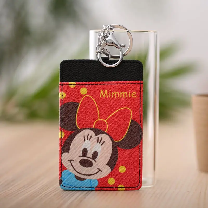 Disney Микки Маус с мультипликационным рисунком брелок для ключей Студенческая сумка для сертификата автобусный держатель Чехол ID карта пакет подвеска для сумочек монета подарок