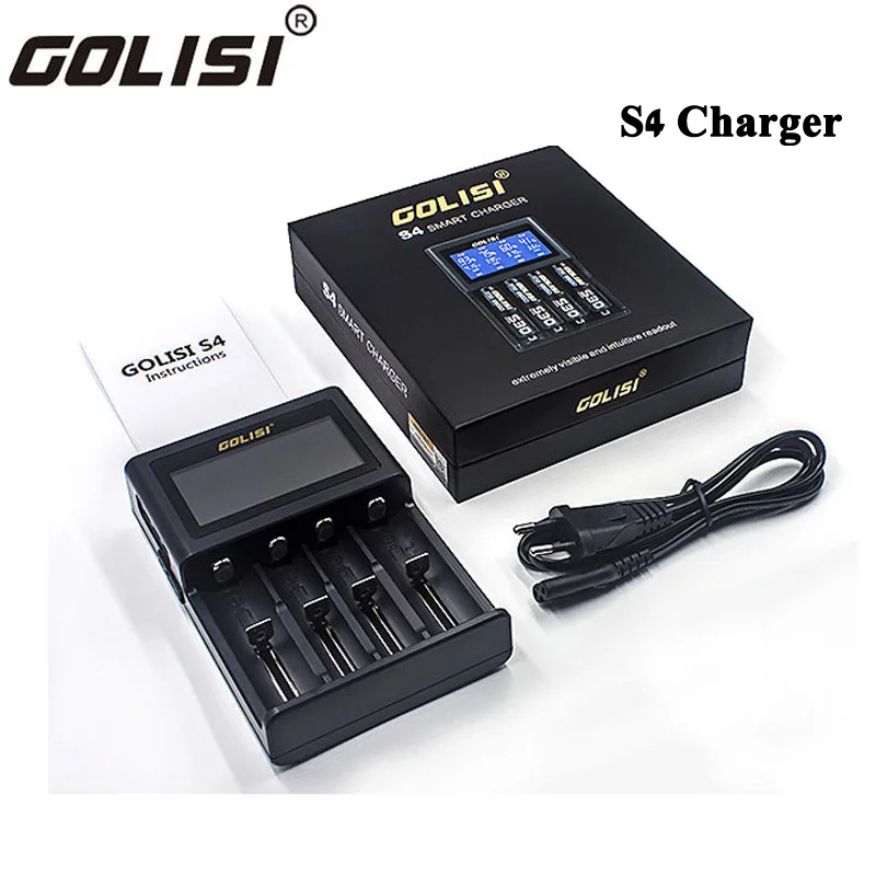GOLISI S4 2.0A интеллектуальное ЖК-зарядное устройство для Li-Ion Ni-MH Ni-Cd Ni-md 26650 18650 20700 21700 AA AAA аккумуляторная батарея