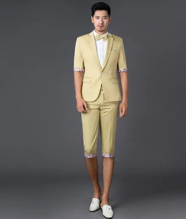 Новое поступление лета 2020 розовый зеленый небесно голубой тонкий мужской костюм