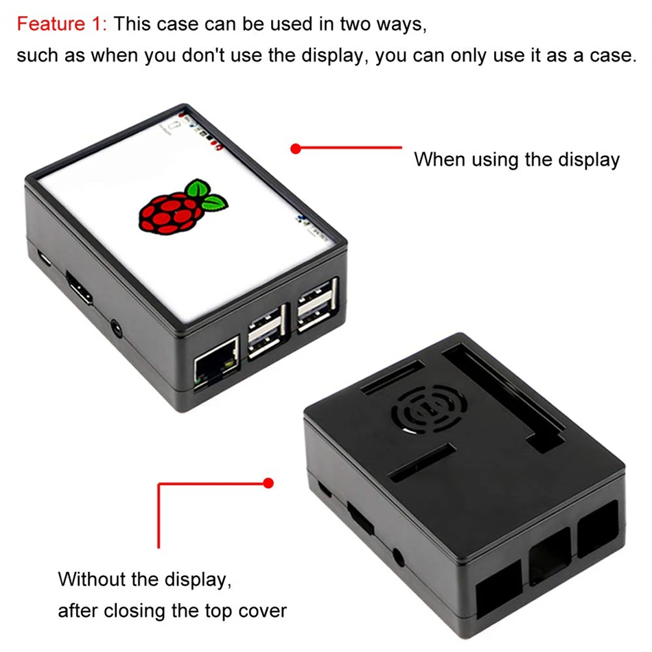 Чехол для Raspberry Pi 3 с охлаждающим вентилятором и радиатором 3B + 2B совместим дисплей