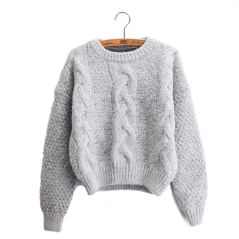 Новинка 2018 осень женские свитера теплый пуловер и джемперы Crewneck мохер Твист