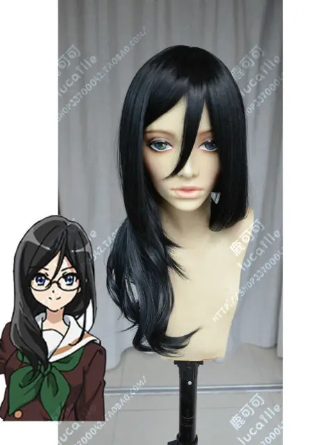 Звучало! эуфониум Аска Янаги Длинные Черные Косплей Парик Партии Волос&gt&gt cosplays