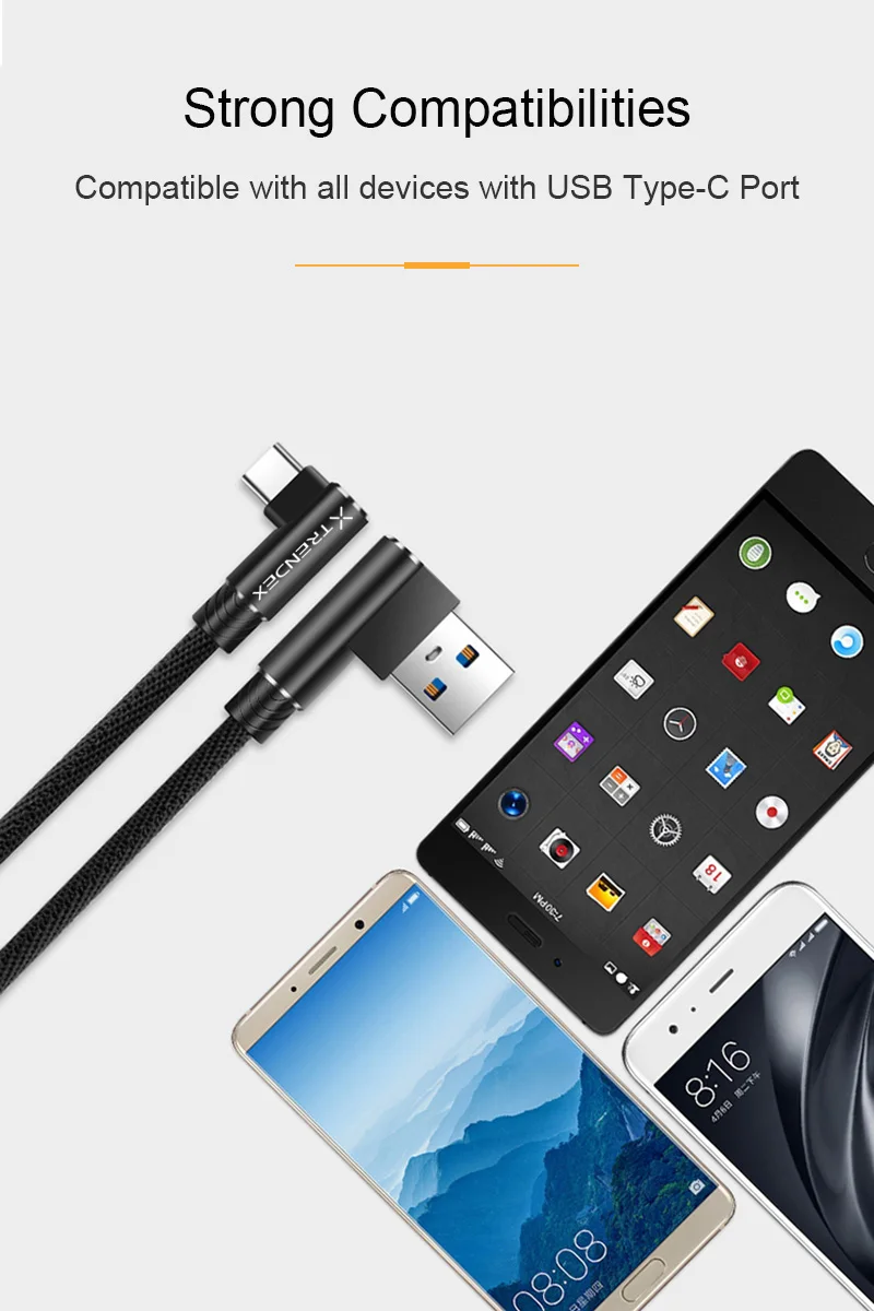 2 м/6.6FT 90-градусный l-образный дизайн Тип usb-C быстрая зарядная зарядка Зарядное устройство кабель для синхронизации данных и зарядки шнур для OnePlus 7/7 Pro 6/6T 5/5T 3/3t