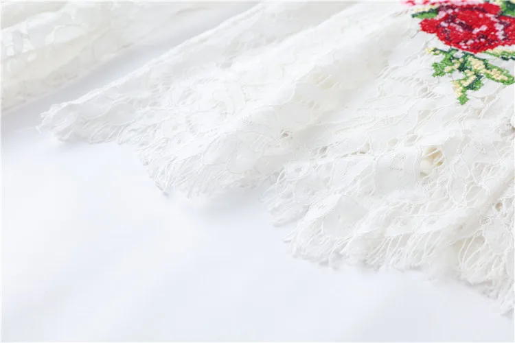 Лето 2019 г. BOHO белая кружевная блузка рубашка для женщин взлетно посадочной полосы