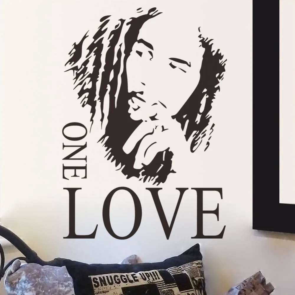 Боб Марли One Love настенная Съемная наклейка комнатная Настенная Наклейка