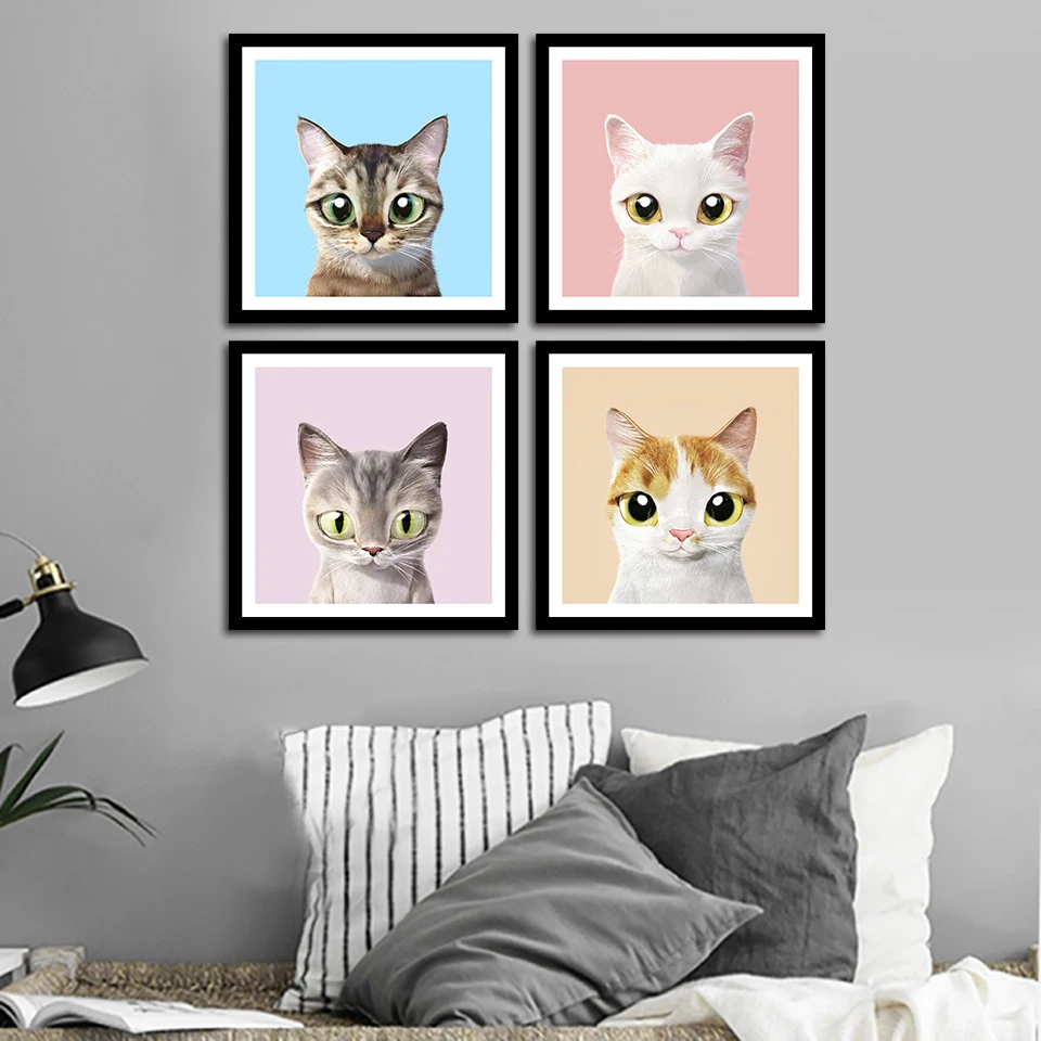 Скандинавский постер 24 стиля милый Дод Кот животные Дети художественный Принт