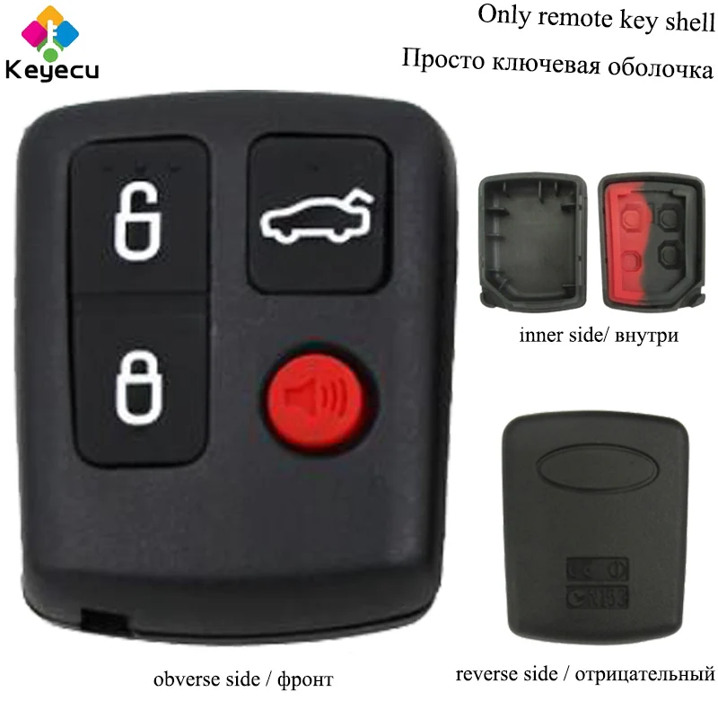 KEYECU Сменный Чехол для дистанционного ключа корпус-3 1/3 + 1/4 кнопки-FOB Ford BA BF Falcon Sedan