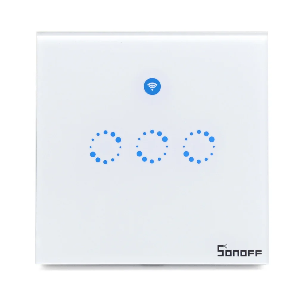 Умный таймер Sonoff T1 UK 1/2/3 Gang Wi Fi RF/APP/сенсорное управление настенный светильник 86