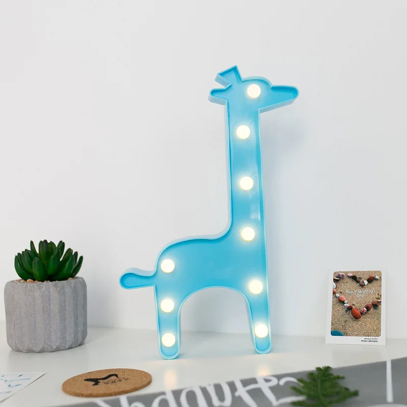 Красочные светодиодный животных Ночные Огни праздничного декора Жираф