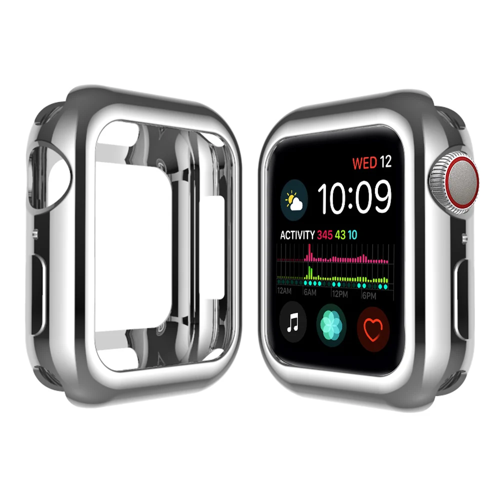 Мода покрытие Цвет защитная рамка для наручных часов Apple Watch чехол серии 5 4 3 2 1 бампер легкий мягкий чехол из ТПУ с узором 40/44/38 мм/42 мм