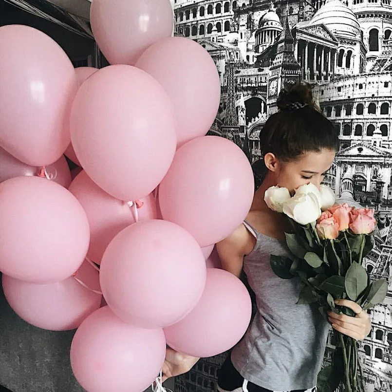 30 шт./лот 10 дюймов воздушные шары латексные надувные 2 3 г белые/розовые для