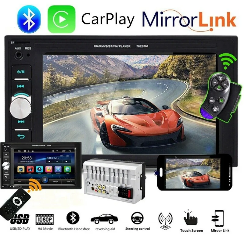 2Din 6.2 Inch Car Radio Mp5 Player Fm Aux Usb Sd Bluetooth Stereo Audio | Автомобили и мотоциклы