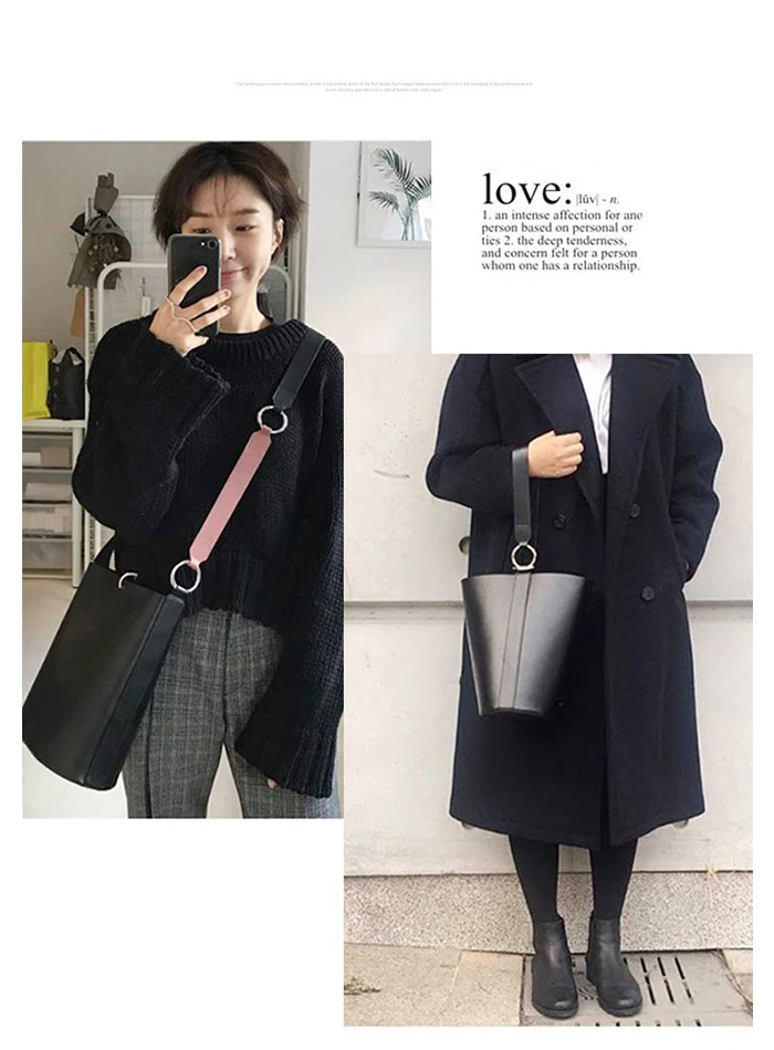 FLAME HORSE Newest Bucket Bag Women Leather Shoulder Bag Lady PU Leather Cross Bag