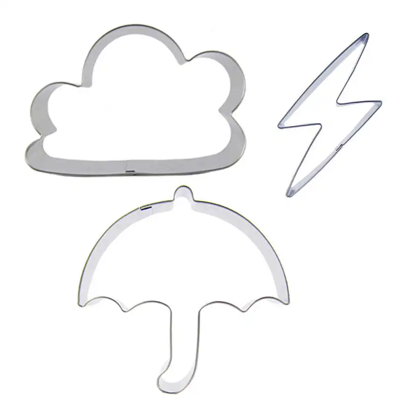 Cloud Lightning зонтичная форма 3 шт. формы для резки печенья инструменты выпечки мягкие