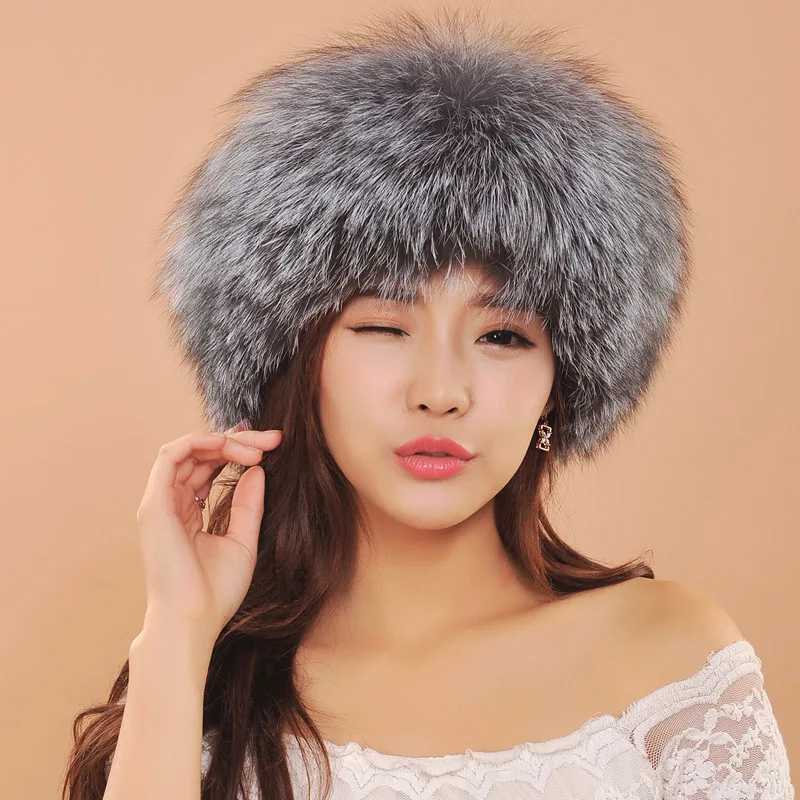 2019 Новая модная женская шляпа Зимняя теплая меховая шапка зимняя из лисьего
