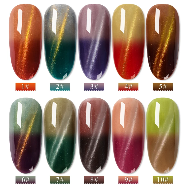 6 шт./компл. Блестящий мерцающий лазерный Магнитный фотомагнитный Гель-лак для