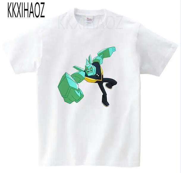 white childreT-shirt New arrival Ben 10 Protector of Earth cotton T-shirts Short Sleeve Tops Tee TShirts Clothing for Girl Children boy Tshirt M - Цвет: white childreT-shirt