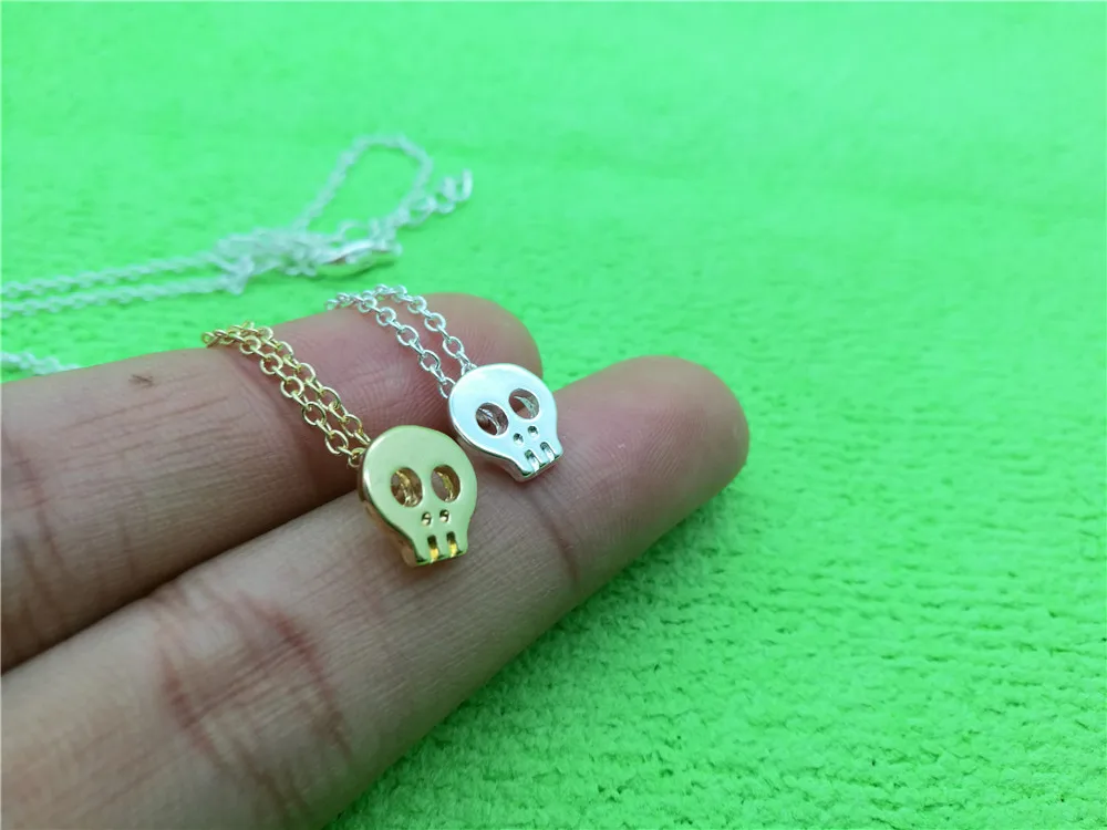 Маленький сахар Череп ожерелье милый скелет простое животное лицо ожерелья для
