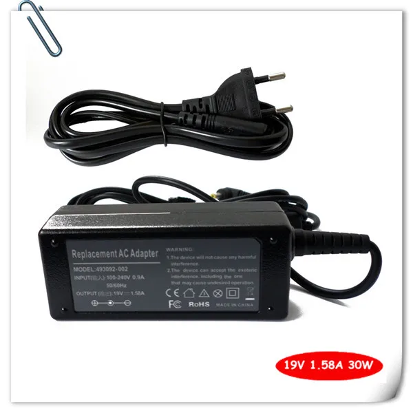 

Laptop AC Adapter for HP 19V 1.58A 493092-002 496813-001 HP-A0301R3 PPPNSW23579 NSW23579 Battery Charger Power Supply Cord