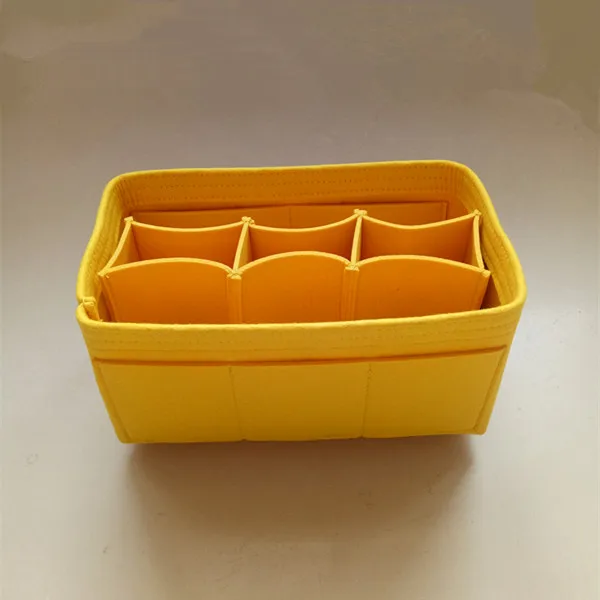 Yellow RUPUTIN сумка-Органайзер из войлочной ткани для макияжа, сумка-Органайзер, многофункциональная дорожная сумка-Органайзер, портативная косметичка - Цвет: Yellow