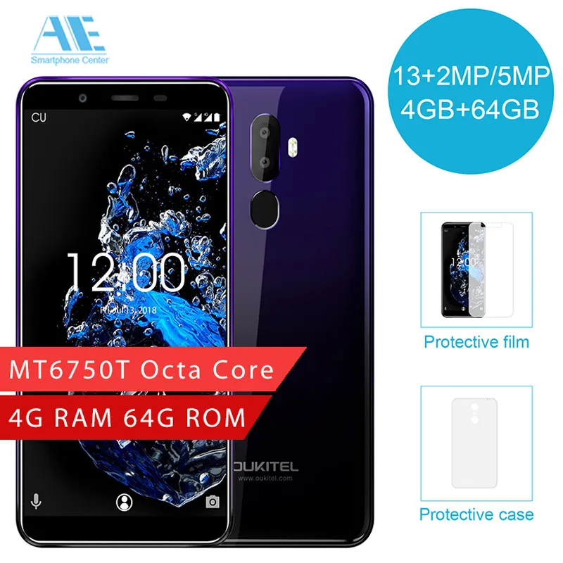 OUKITEL U25 Pro 5 &quot2.5D Incell дисплей Android 8 1 13MP + 2MP/5MP мобильный телефон MT6750T Восьмиядерный 4G