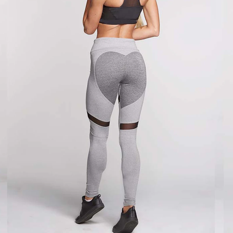ZELLY 2018 Мода готический Push Up леггинсы Фитнес Для женщин брюки сердце любовь черные