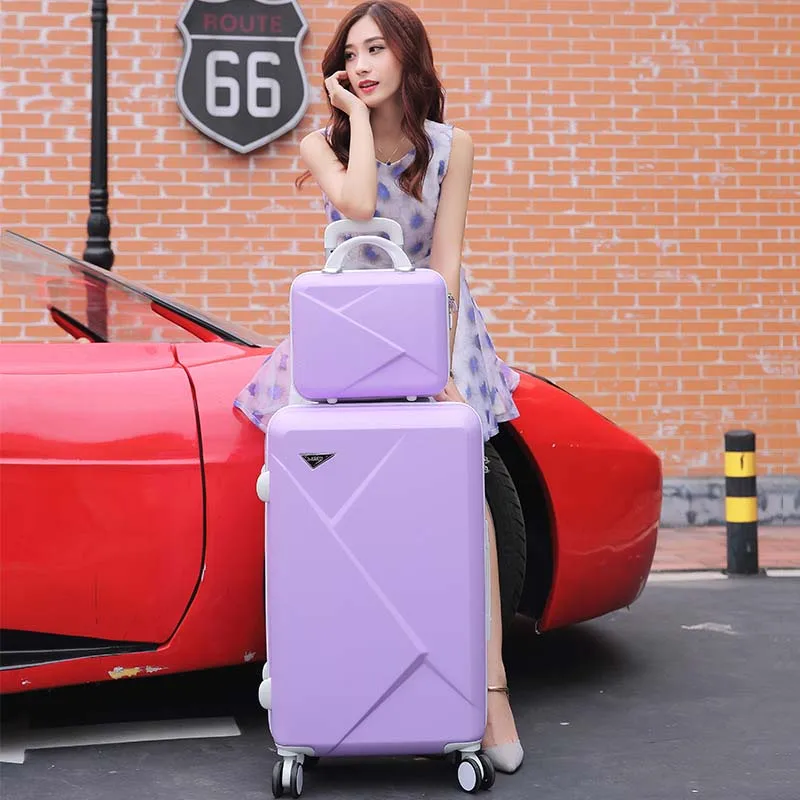 purple a set LeTrend чемодан на колёсиках Spinner студентов пароль чемодан колеса 20 дюймов Корейская версия носить на колесиках дорожная сумка багажник - Цвет: purple a set