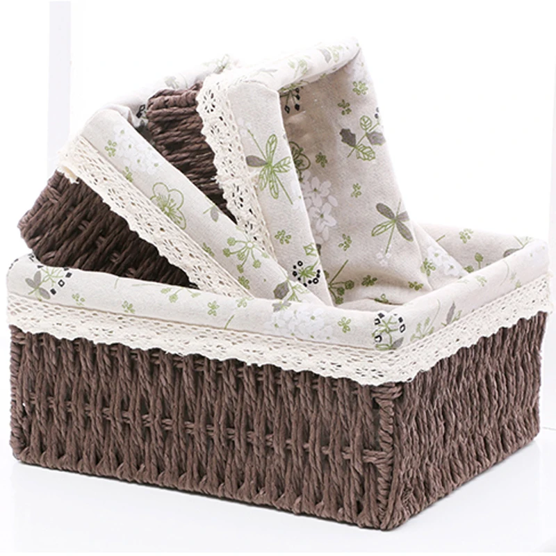 Qrocerys корзины для хранения Cesta Sundries еда игрушки для хлопка тканевая корзина для хранения маленькая настольная коробка для хранения косметики