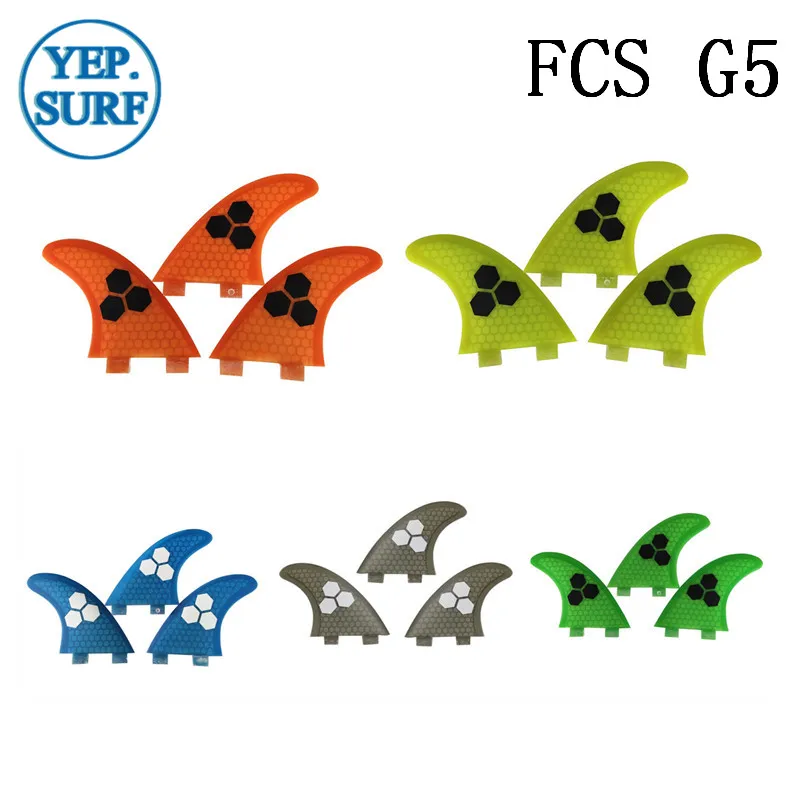 Доска для серфинга плавник из стекловолокна FCS G5 Сотовый Quilhas Surf серый 5 видов