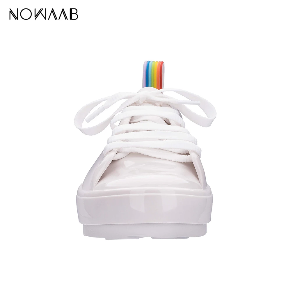Melissa Be Rainbow/ новые женские сандалии на плоской подошве, брендовая обувь melissa для женщин, прозрачные сандалии, женская прозрачная обувь с шнурками