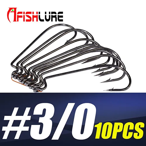 Узкий крючок для кривошипа живота, 10 шт./лот, Afishlure, черная Высокоуглеродистая сталь, мягкие рыболовные крючки, рыболовный крючок, Техасская приманка, приманка для рыбалки - Цвет: Narrow Belly