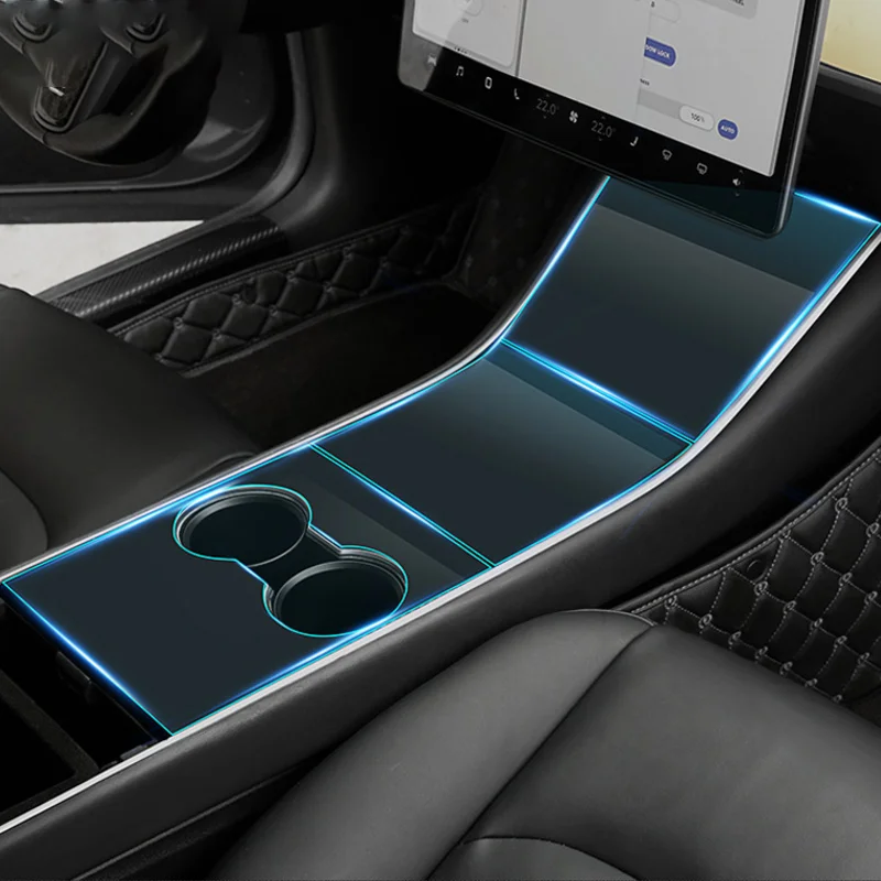 Модификация Центрального управления пленка для Tesla модель 3 автомобильные аксессуары - Название цвета: Transparent