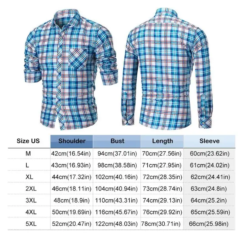 Для мужчин рубашка корейский хлопок Повседневное Slim Fit плед с длинными рукавами
