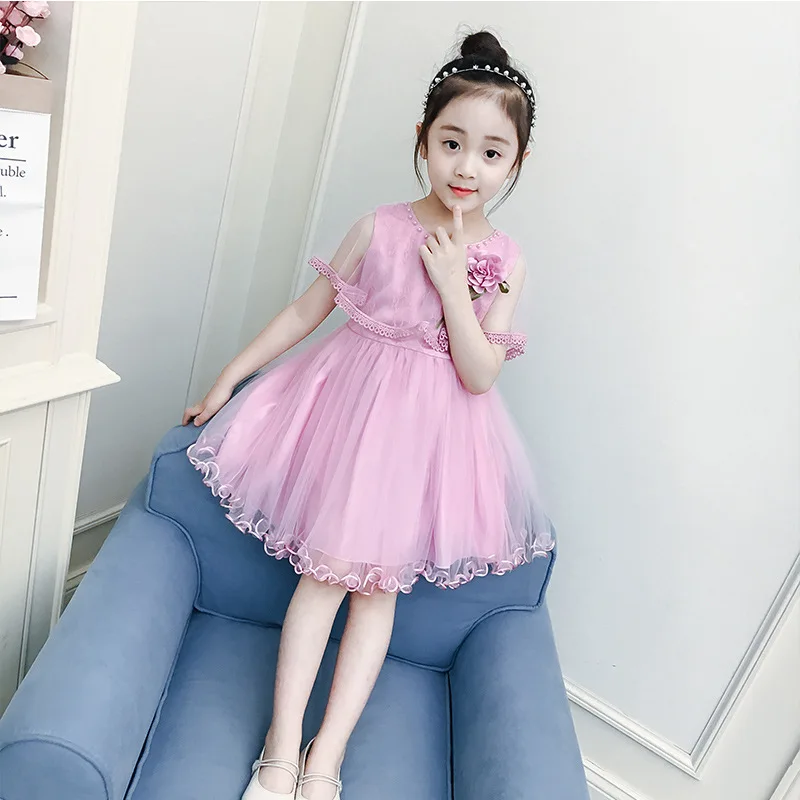 Teenager Shawl Princess Dress Summer Solid Lace Wedding Party Dresses Baby Girls Clothes Children Clothing 2018 Toddler Kids | Детская