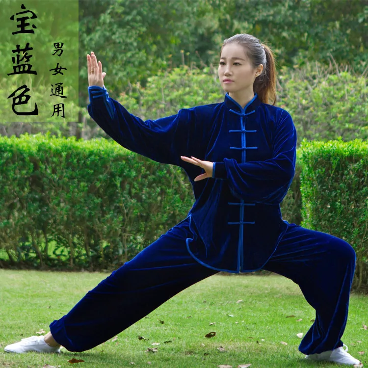 2019 Women Men Thick Warm Kungfu Suit Top Shirt Pants Martial Art Clothing Tai Chi Practice Coral Velvet Winter New | Тематическая